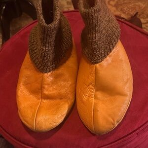 Men's Cozy Brown Leather Slippers